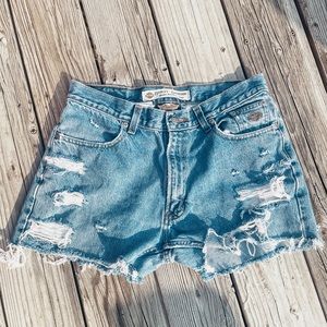 Vintage Harley Davidson distressed shorts